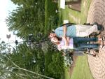Newly-weds with their new kitchen implements.